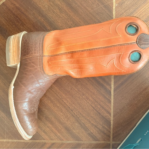 Tecovas Orange and Brown Western Boots - Picture 9 of 11